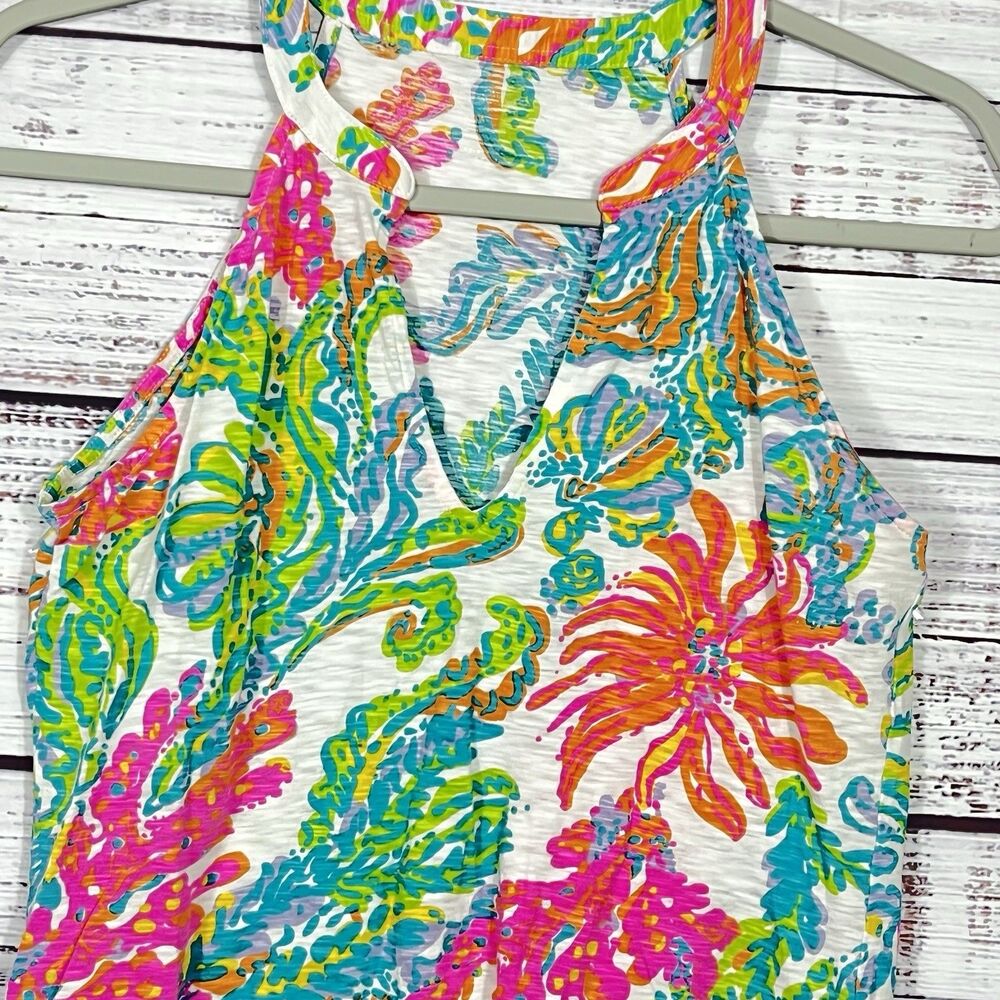 Lilly Pulitzer Arya Casa Marina Tank Top Halter S Resort Coral Beach Colorful
